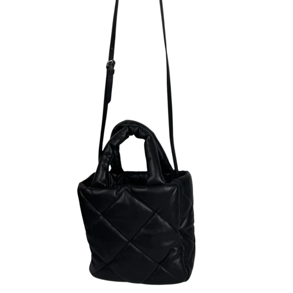 STAND STUDIO Rosanne Diamond Bag Quilted Padded Leather Top‎ Handle Satchel B72Q